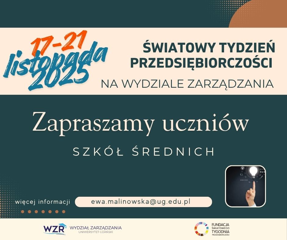 Światowy tydzień przedsiębiorczości na Wydziale Zarządzania - plakat