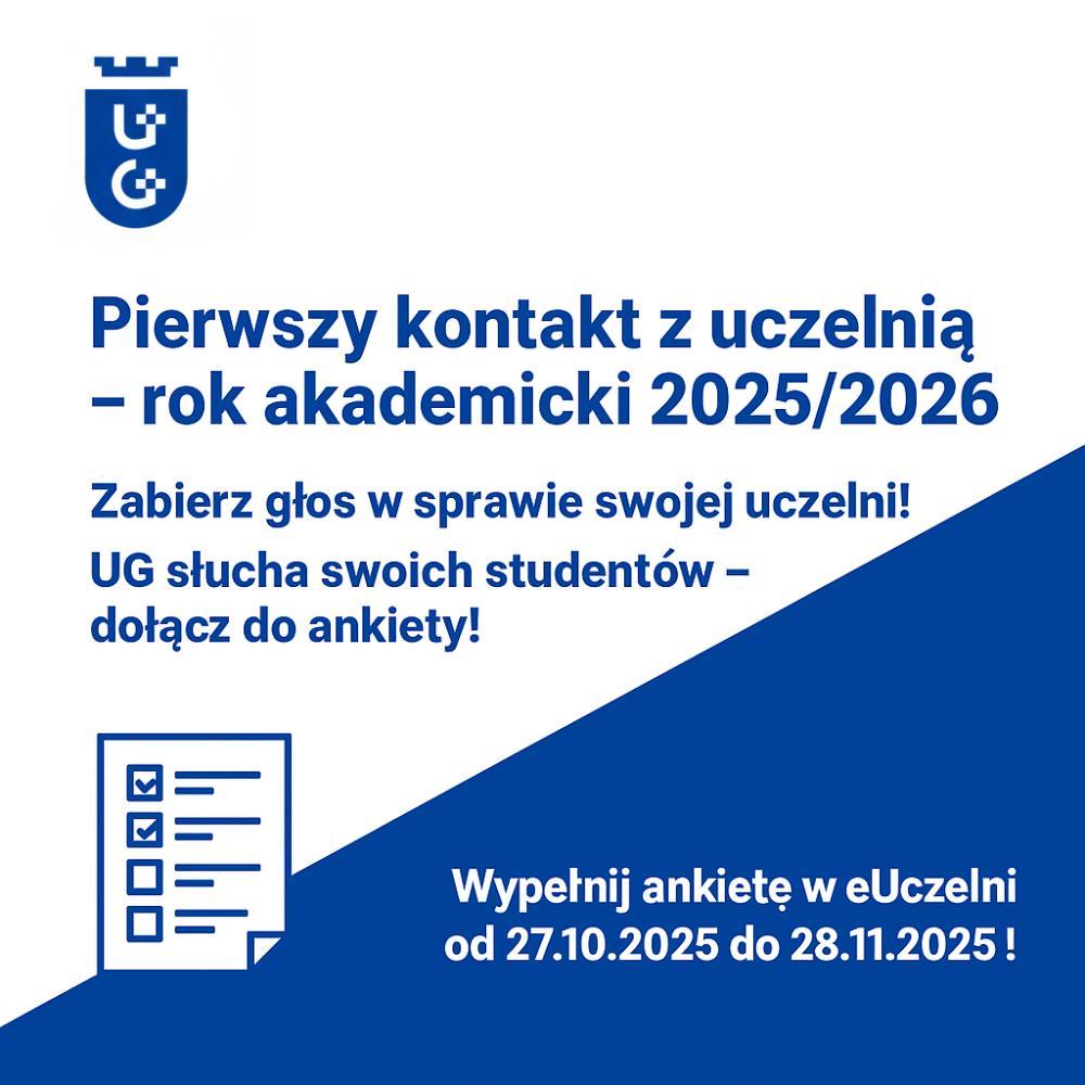 Pierwszy kontakt studentów z UG - plakat