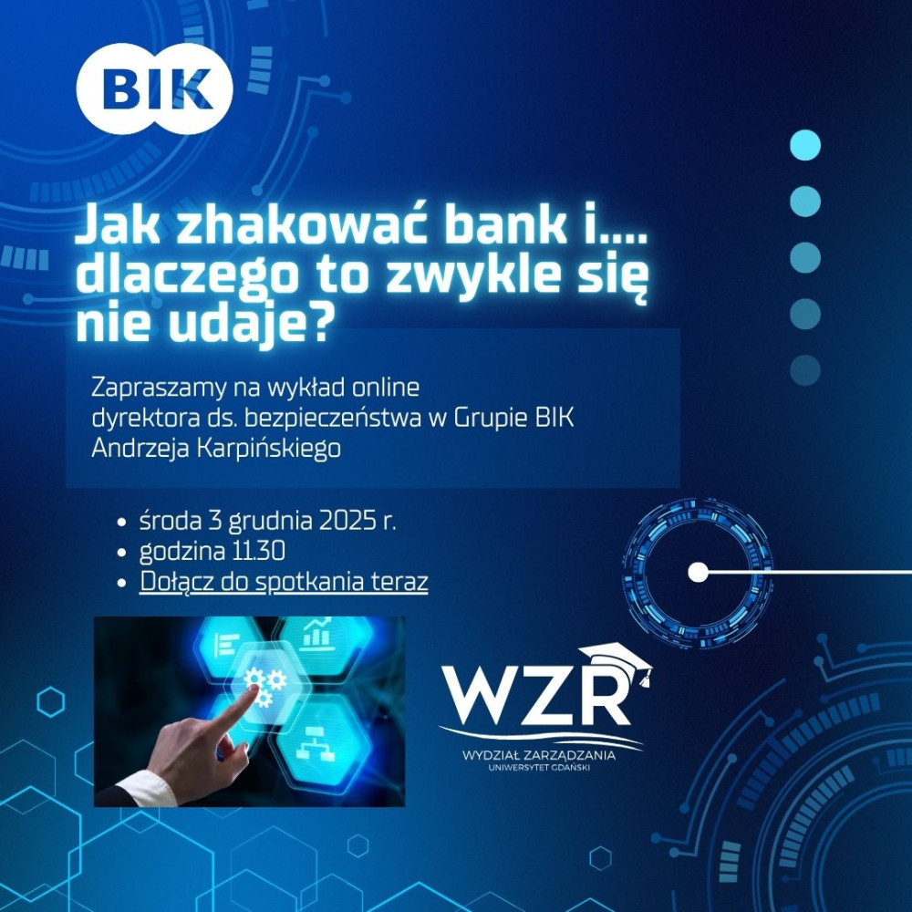 jak zhakować bank i..dlaczego to zwykle się nie udaje? wykład online- plakat