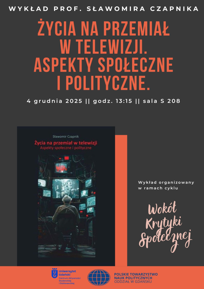 wykład w ramach cyklu "Wokół krytyki społecznej" -plakat