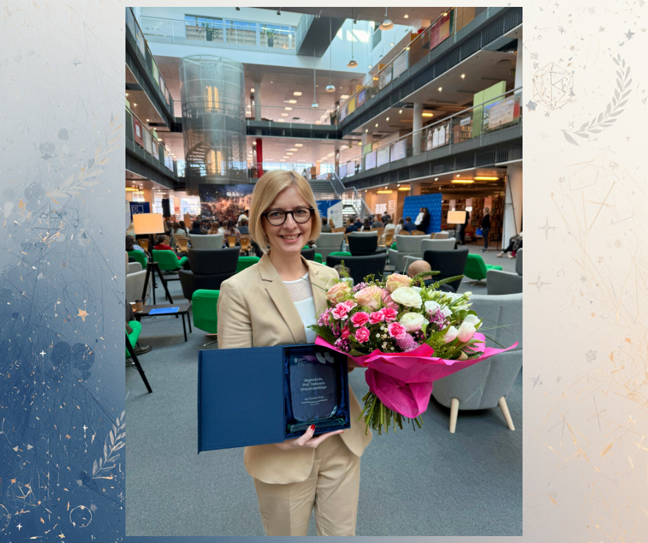 Nagroda im. Prof. Tadeusza Dmochowskiego przyznana- zdjęcie lauratki
