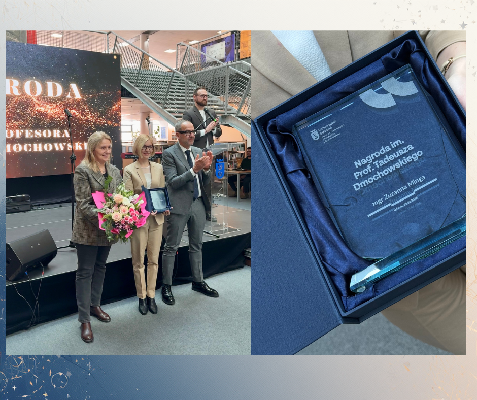 Nagroda im. Prof. Tadeusza Dmochowskiego przyznana- zdjęcie lauratki