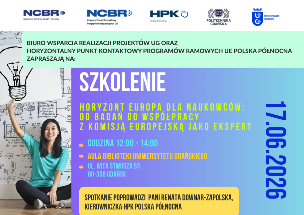 GRAFIKA Zaproszenie na szkolenie HE dla naukowców 17.06.2026