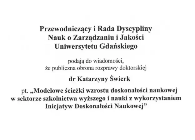 Publiczna obrona rozprawy doktorskiej dr…